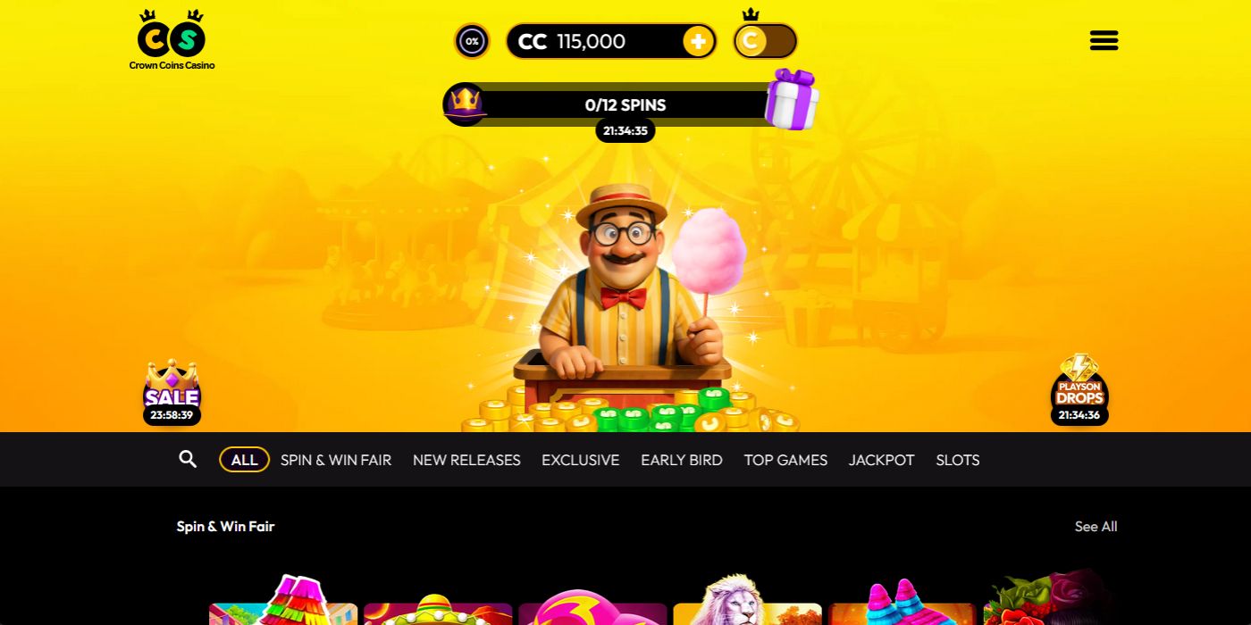 Crown Coins Casino Homepage