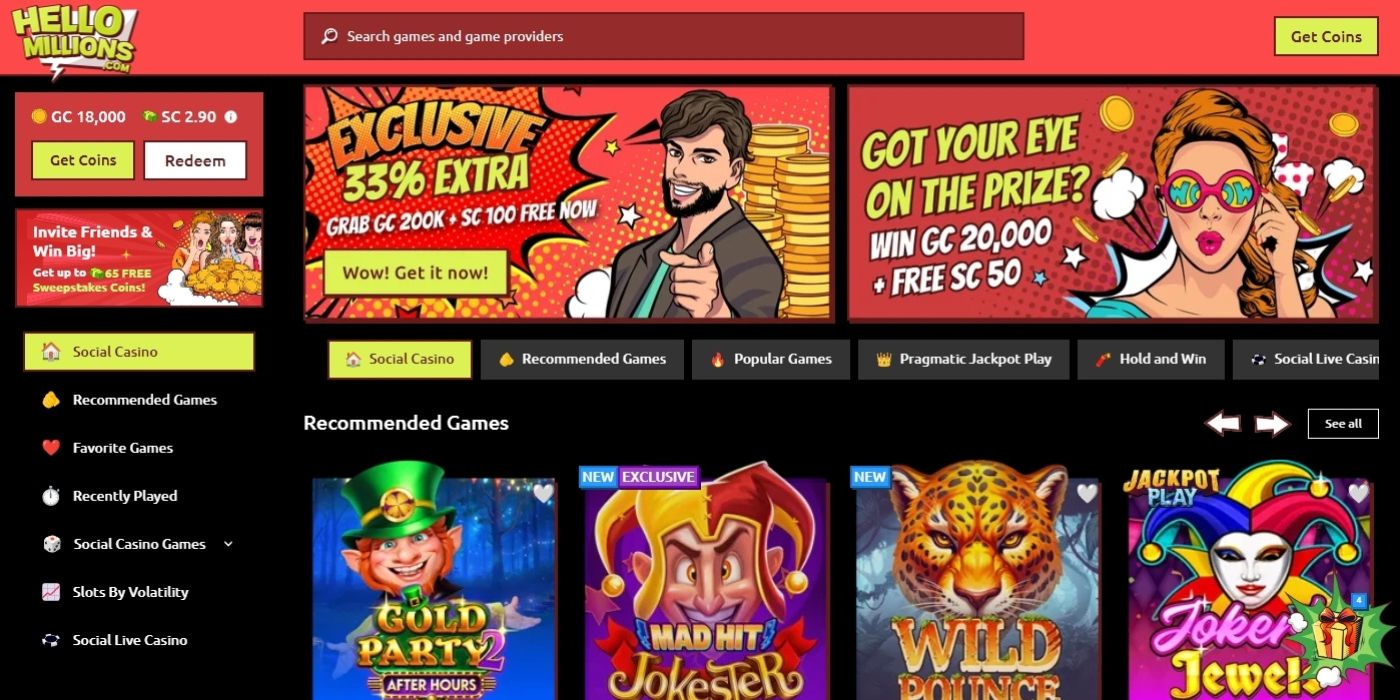 Hello Millions Homepage