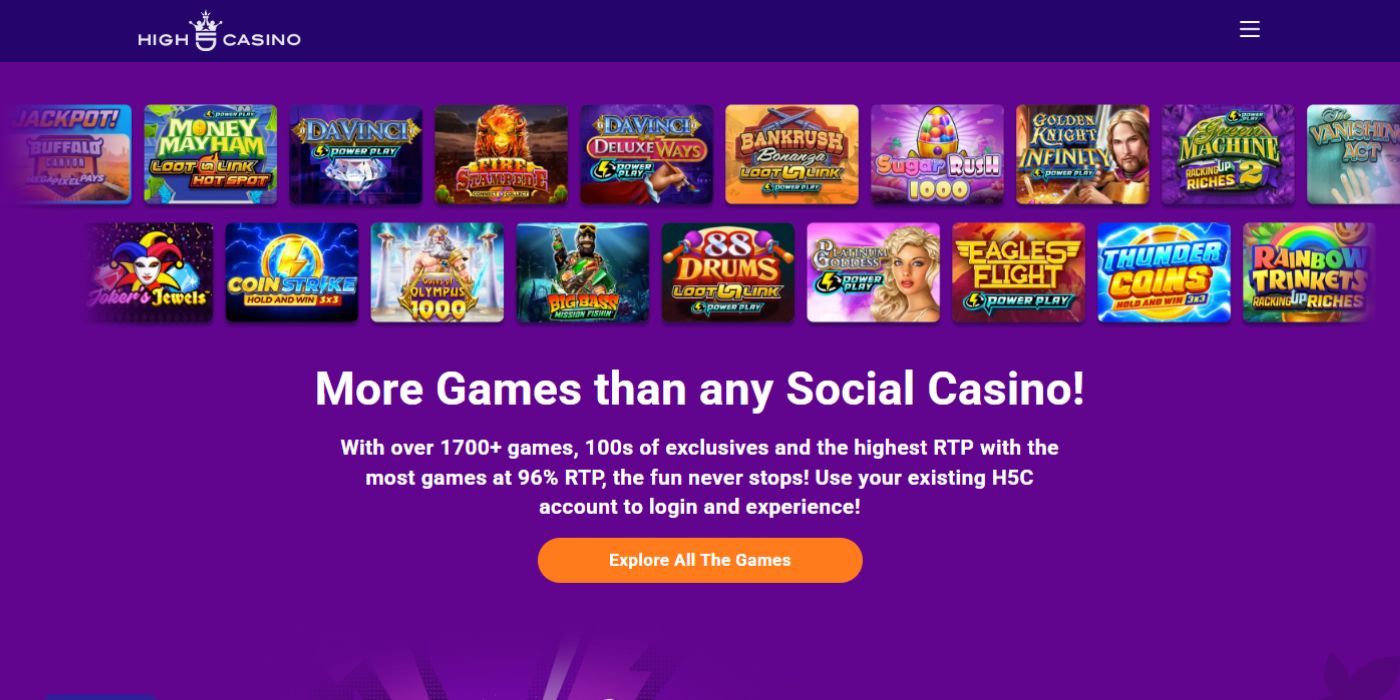 High 5 Casino Homepage