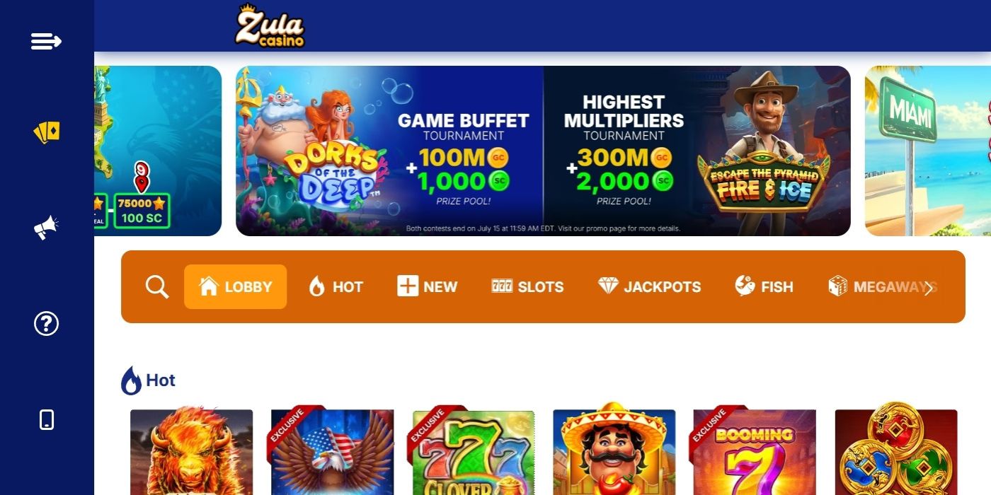 Zula Casino Homepage