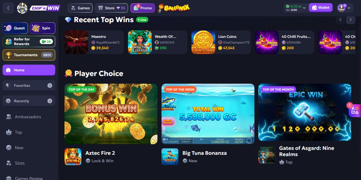 Chip'n WIN Homepage