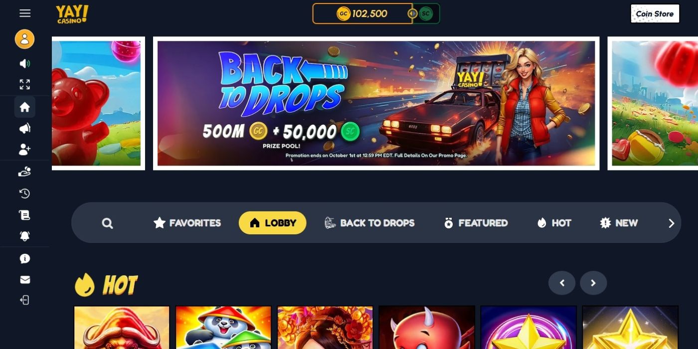 Yay Casino Homepage